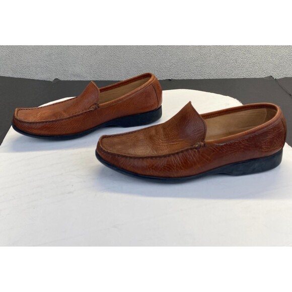 Coach Lawson Mens Brown Leather Loafers Size 8.5 D Made In Italy - Picture 1 of 16